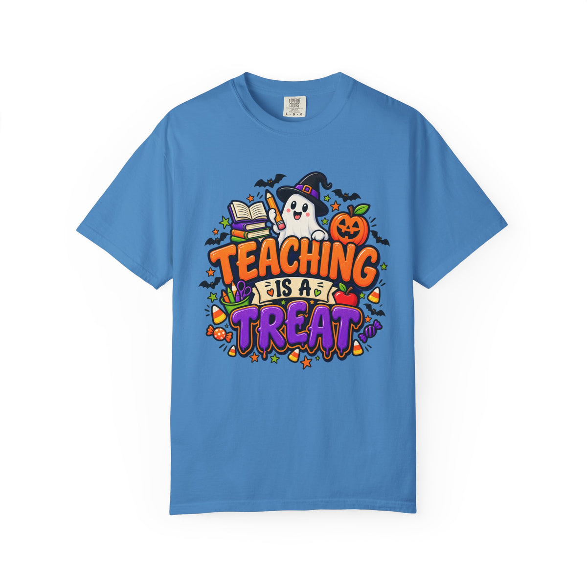 Teaching Is a Treat Halloween T-Shirt — Cute Ghost & Pumpkin Teacher Tee