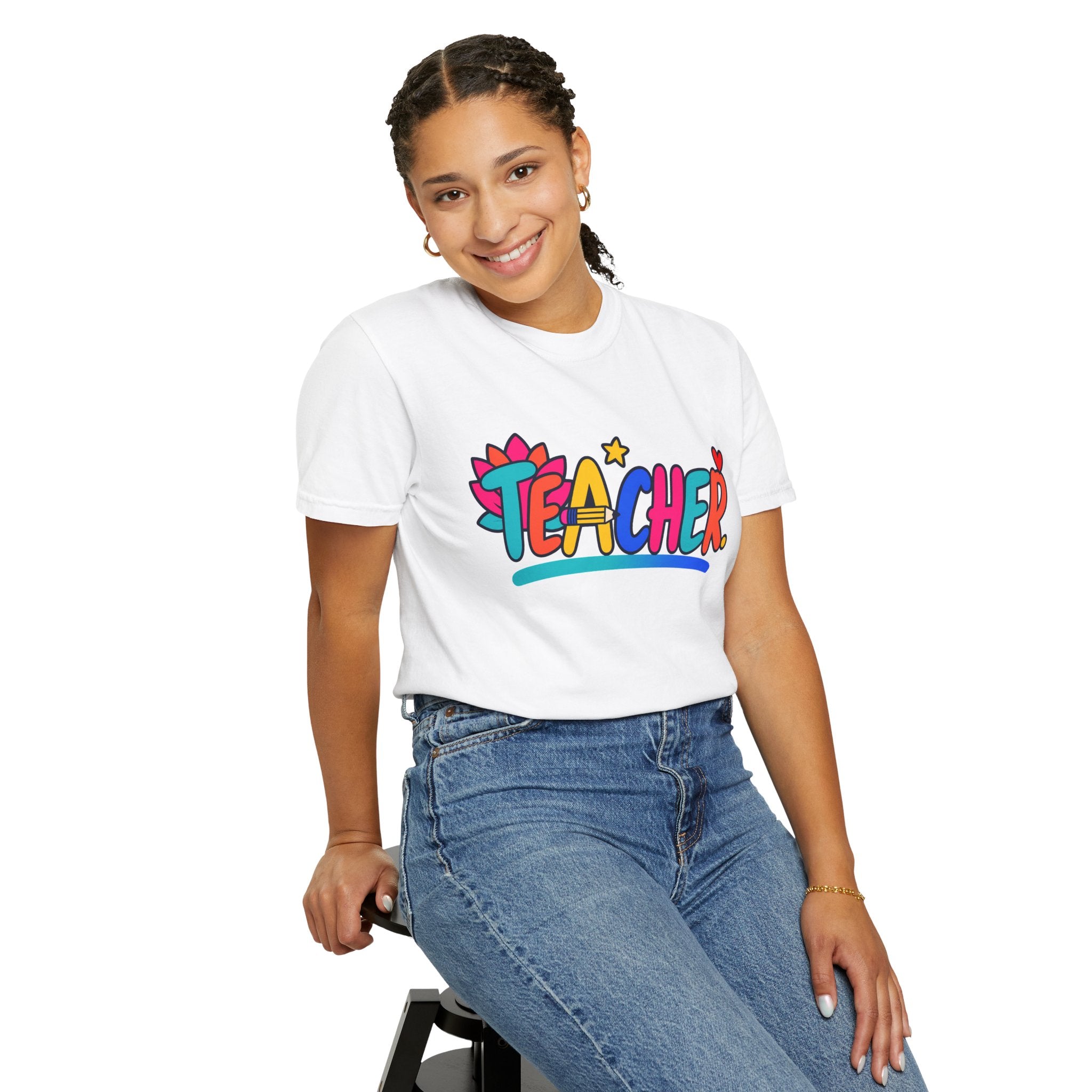 Colorful Teacher Comfort Colors® Heavyweight Tee 🍎✏️