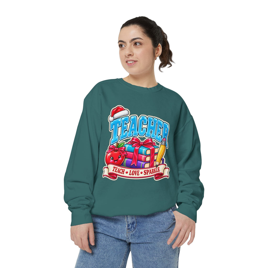Teach • Love • Sparkle Christmas Teacher Sweatshirt
