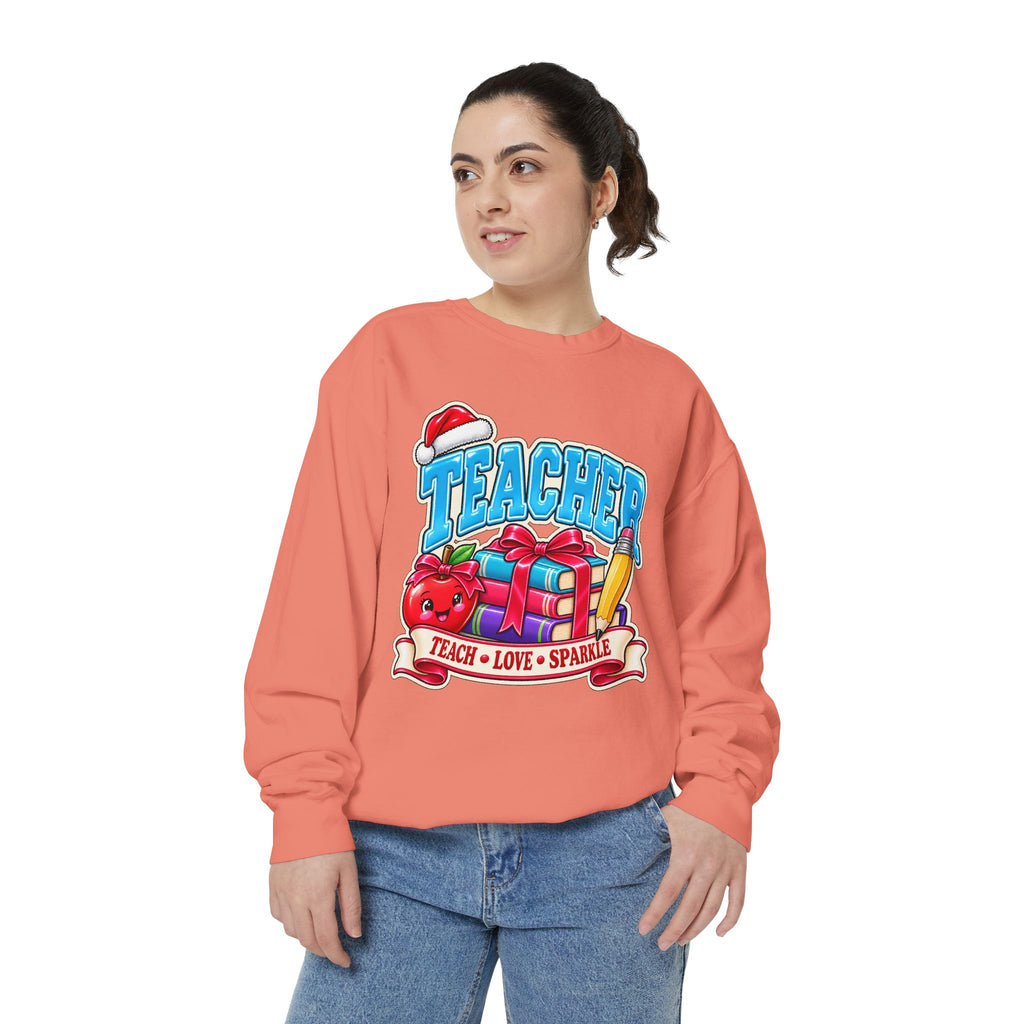 Teach • Love • Sparkle Christmas Teacher Sweatshirt