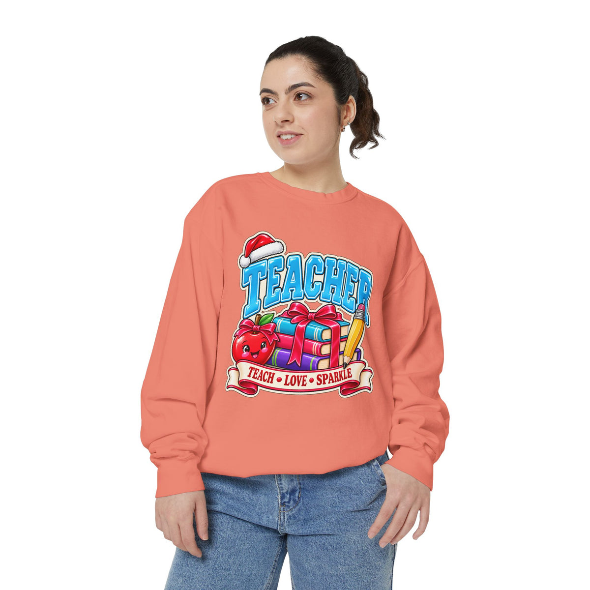 Teach • Love • Sparkle Christmas Teacher Sweatshirt