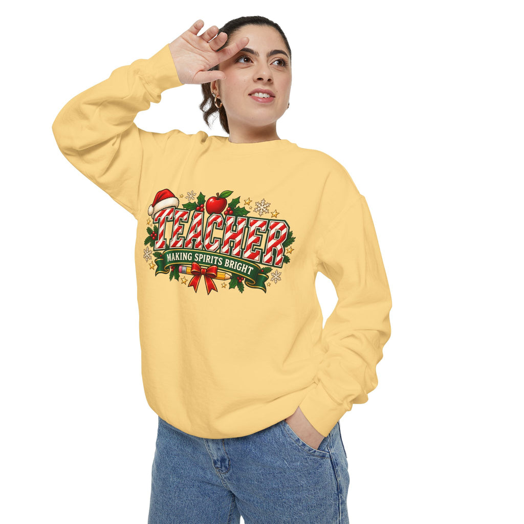 Teacher Making Spirits Bright Christmas Sweatshirt