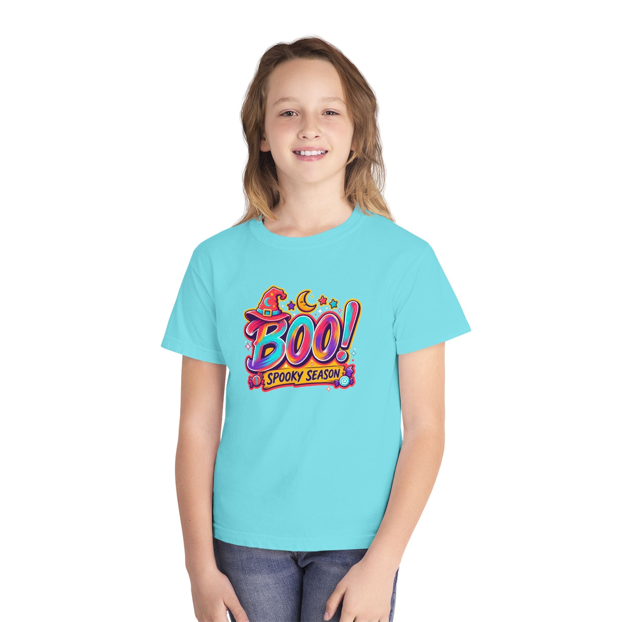 🎃 BOO! Spooky Season Youth Retro Tee ✨