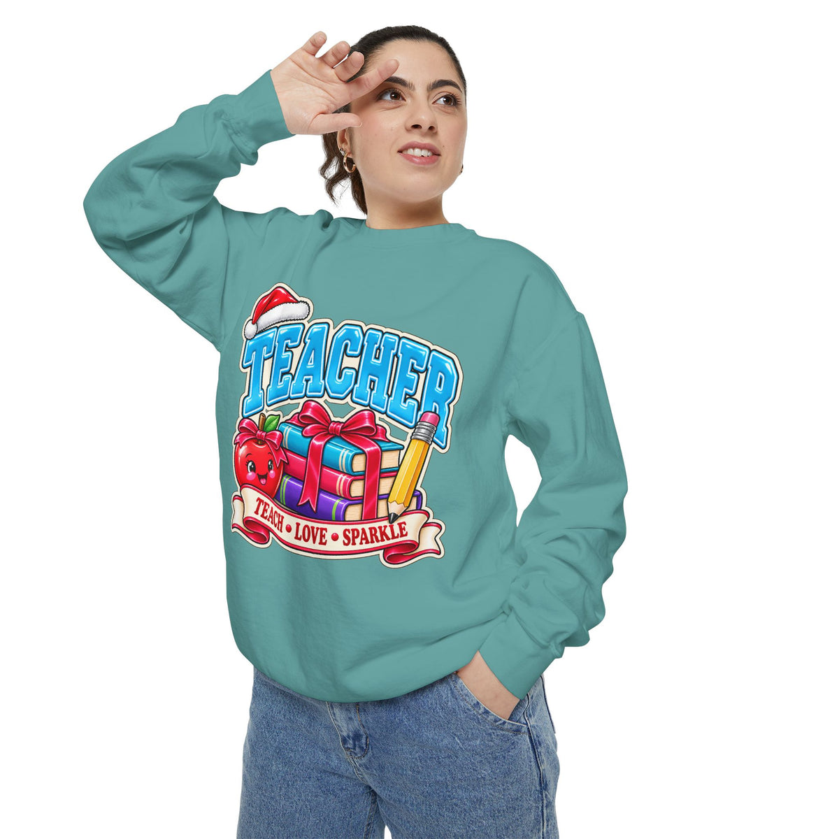Teach • Love • Sparkle Christmas Teacher Sweatshirt
