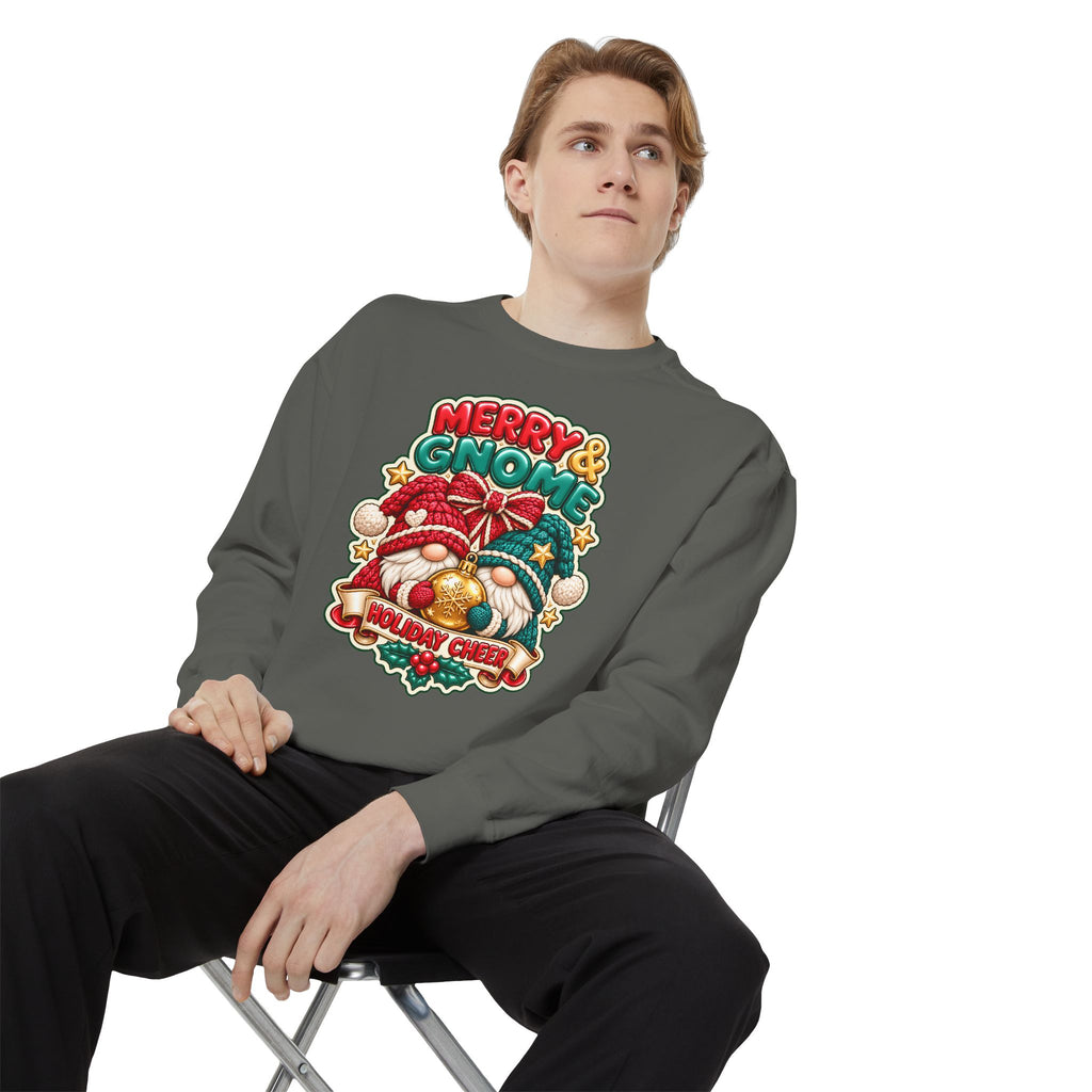 Merry and Gnome Holiday Cheer Sweatshirt — Cute Christmas Design