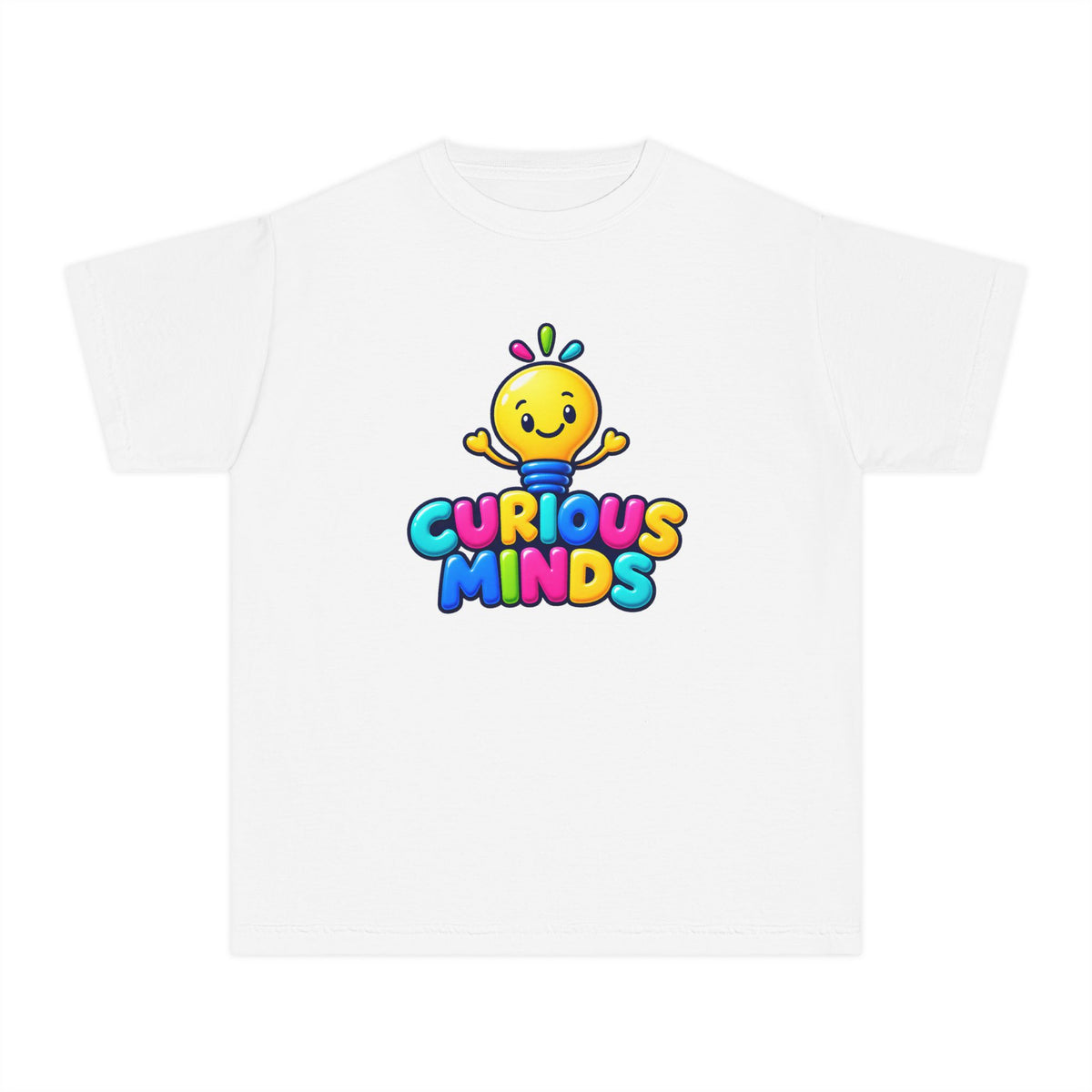 💡 Curious Minds Kids Tee Colorful Happy Character