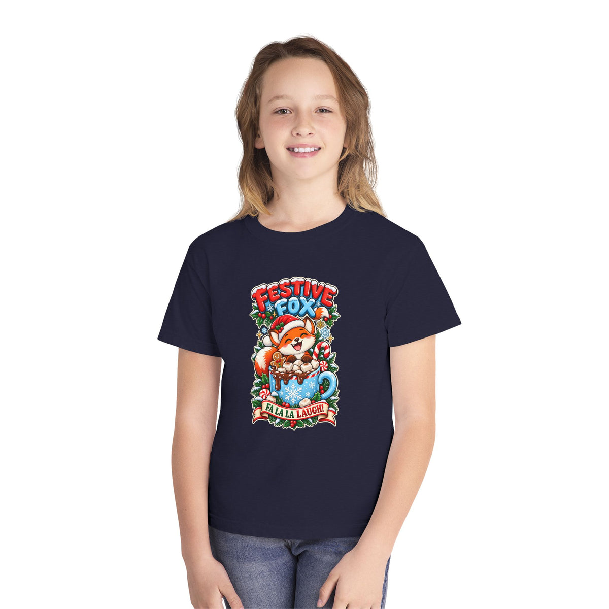 Festive Fox “Fala La Laugh!” Youth Christmas Tee