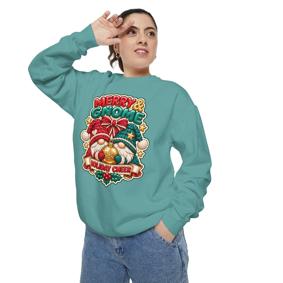 Merry and Gnome Holiday Cheer Sweatshirt — Cute Christmas Design