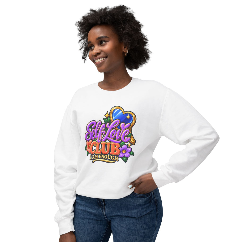 Self Love Club Sweatshirt — "I Am Enough" Graphic Crewneck 💙✨
