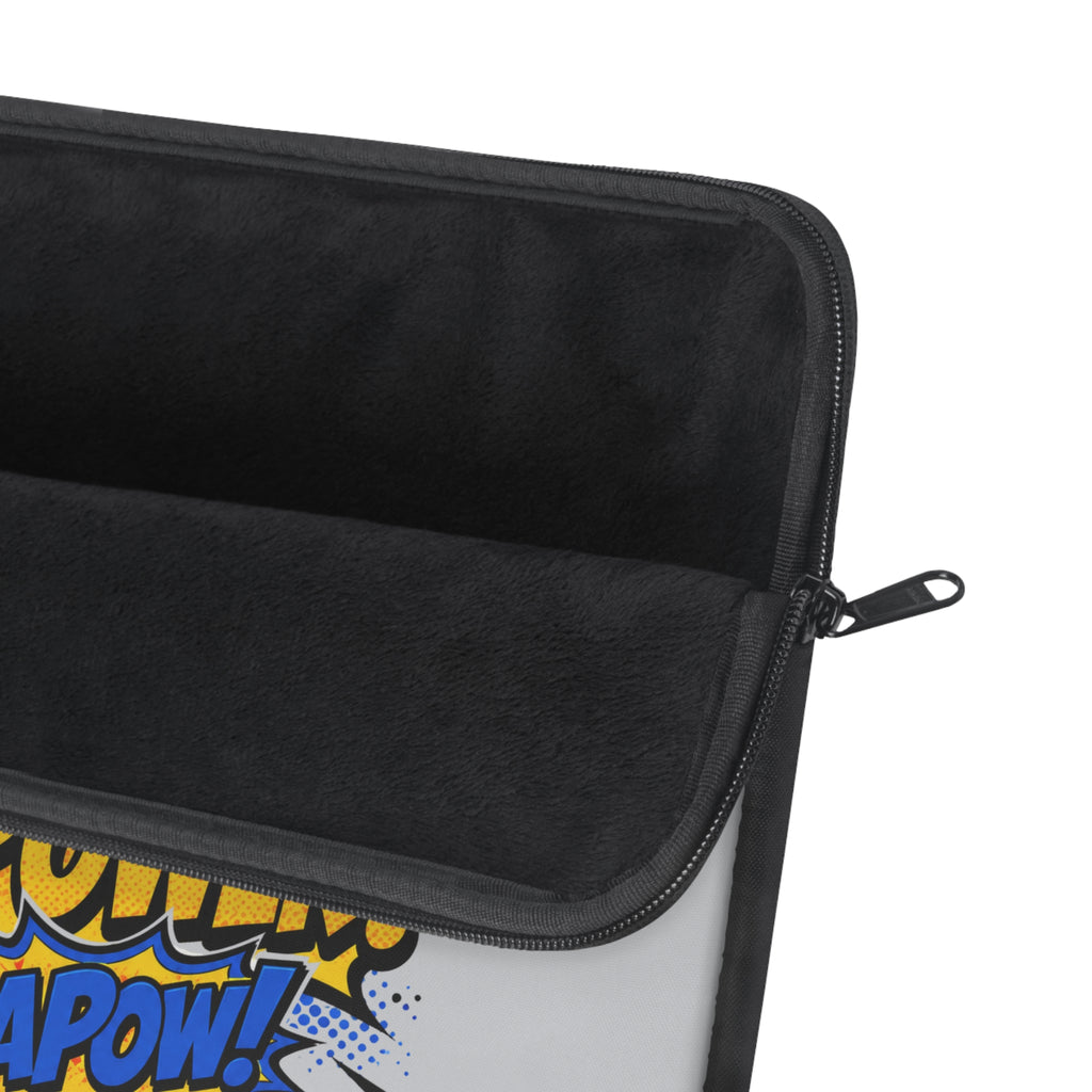 Teacher Superpower -  Vintage Newsprint Gray Laptop and iPad Sleeve