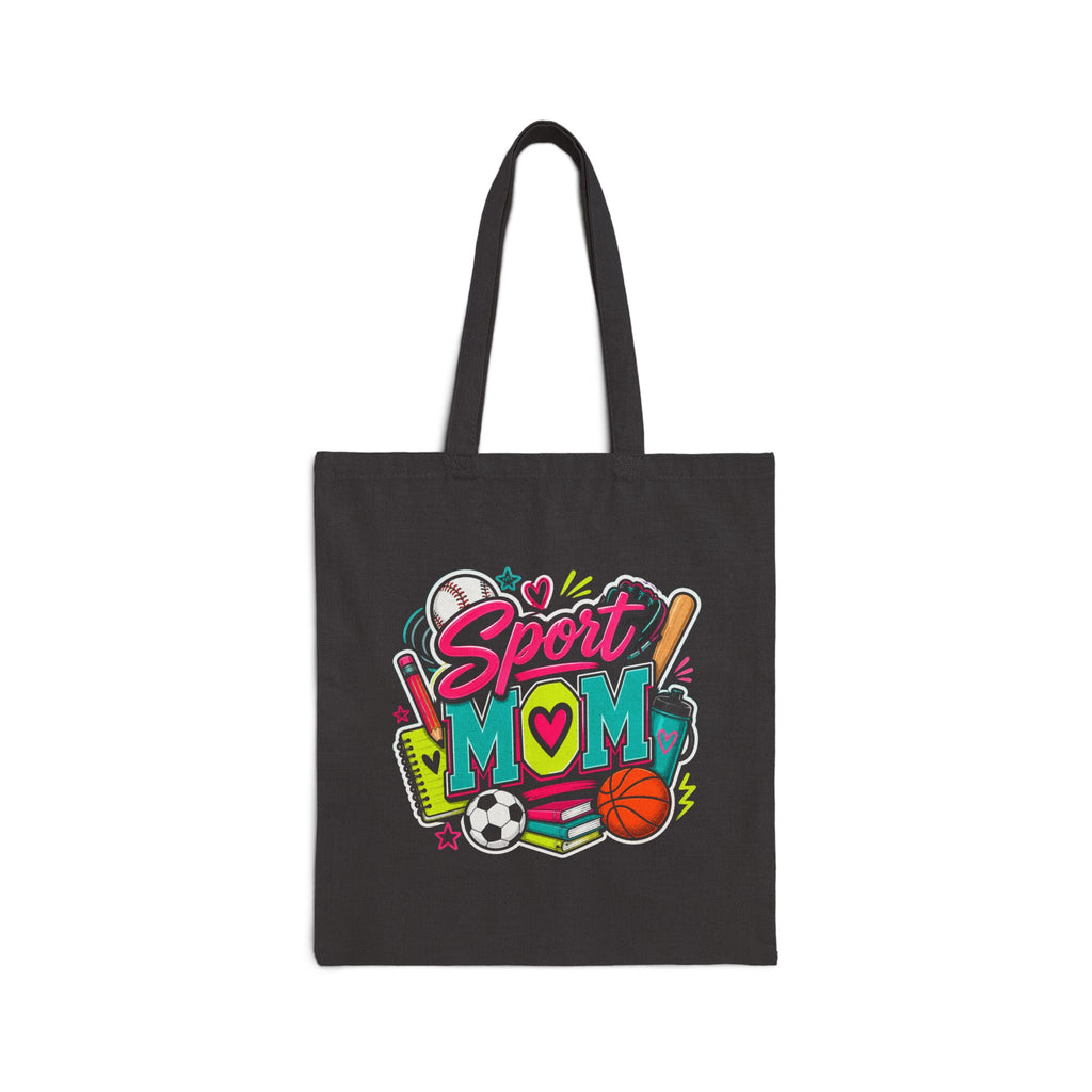 Sport Colorful Athletic Mom Gift for Baseball, Soccer and Basketball - Canvas Tote Bag
