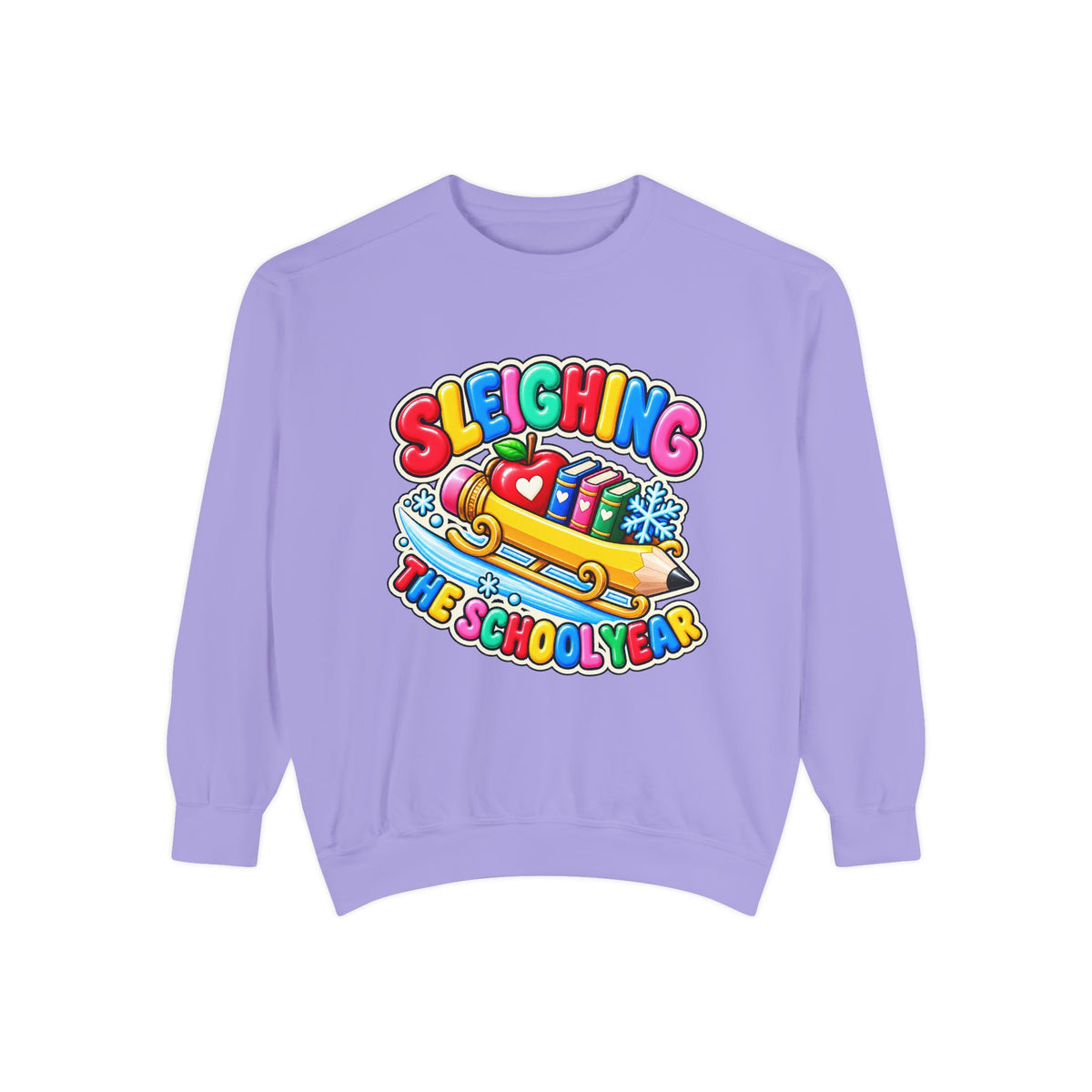 Sleighing the School Year Christmas Sweatshirt 📚🍎❄️