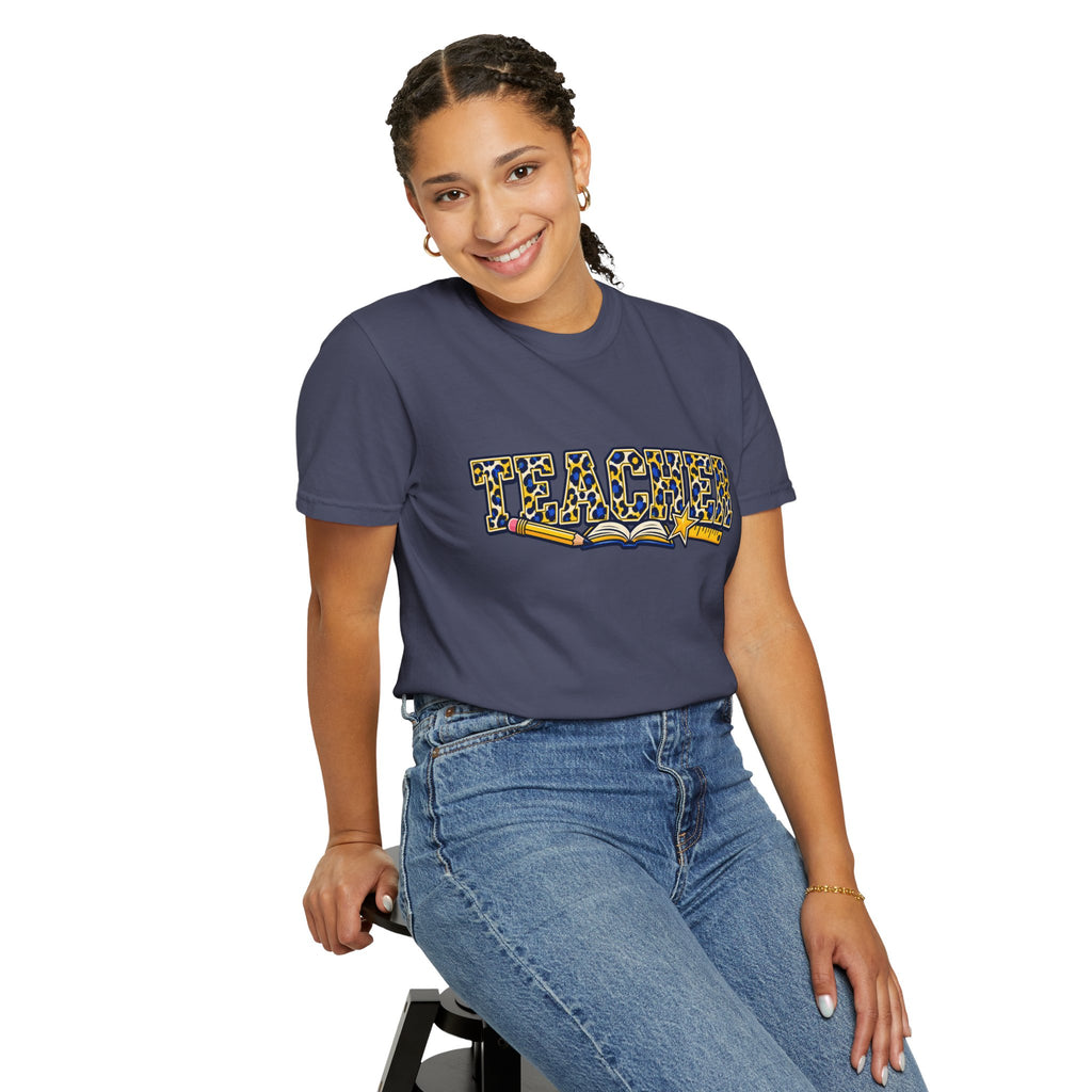 Leopard Print Teacher Comfort Colors® Heavyweight Tee 🍎✏️