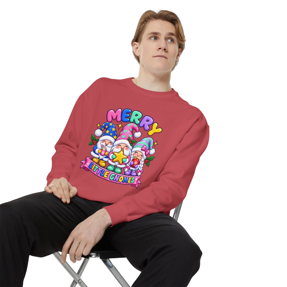 Merry Little Gnomes Sweatshirt Cute Christmas Holiday Crewneck
