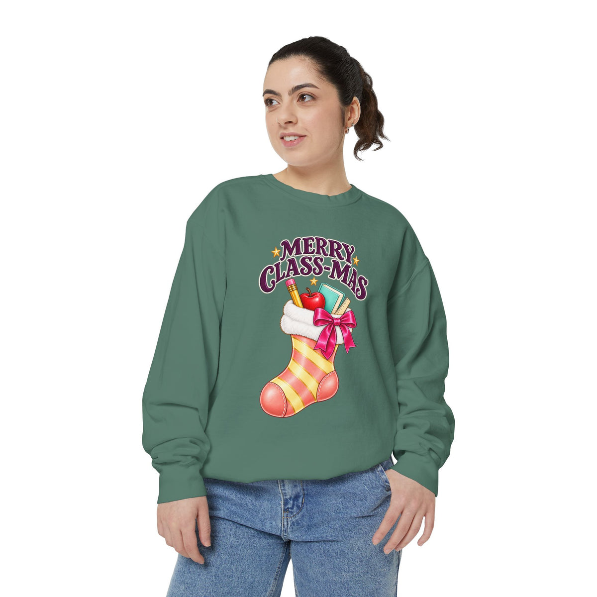 Merry Class-mas Sweatshirt – Cute Christmas Stocking Teacher Holiday Sweater