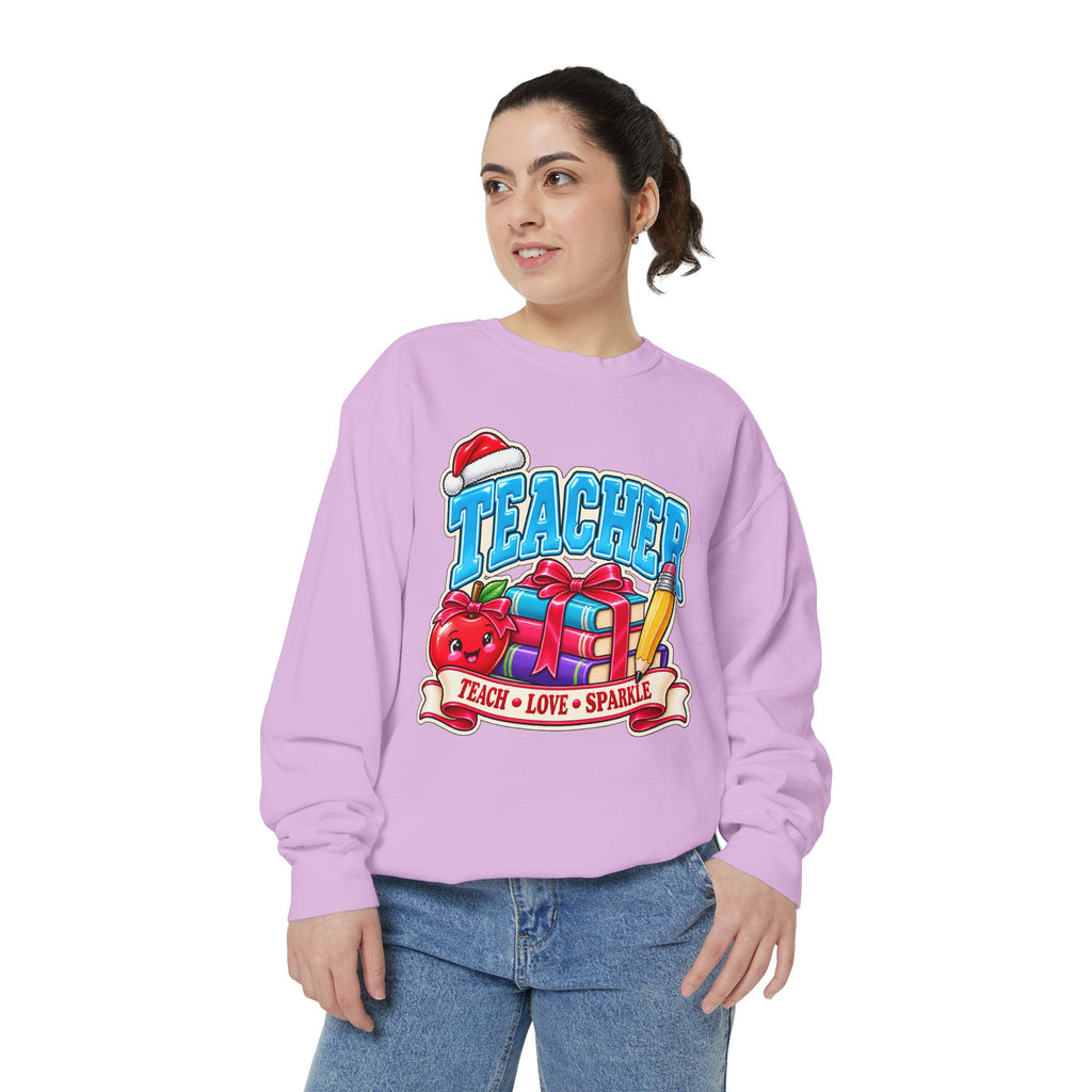 Teach • Love • Sparkle Christmas Teacher Sweatshirt