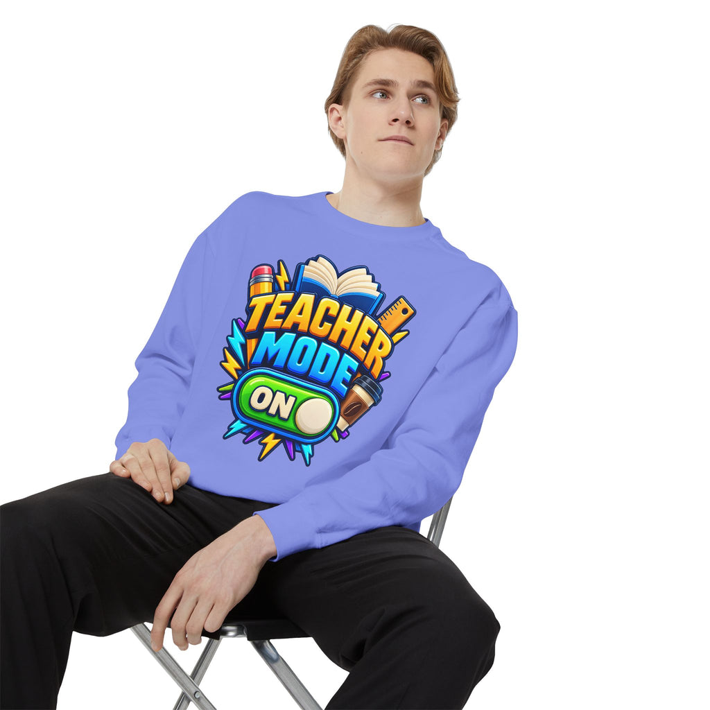 Teacher Mode On Sweatshirt 📚☕ | Funny Teacher Crewneck