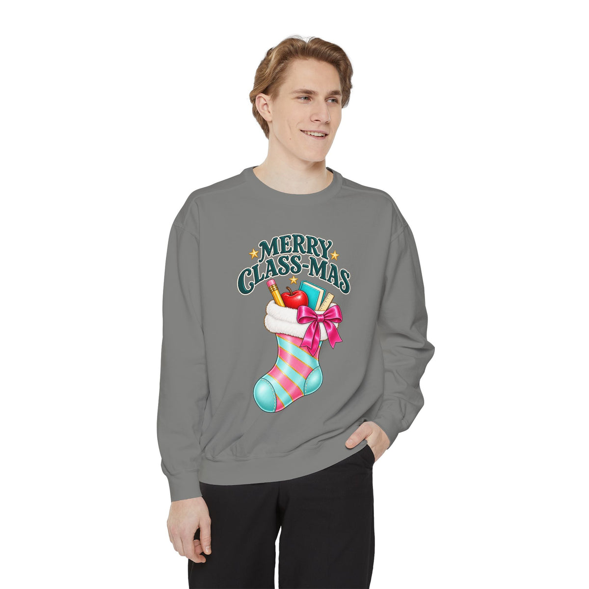 Merry Class-mas Sweatshirt — Christmas Teacher Holiday Stocking Crewneck