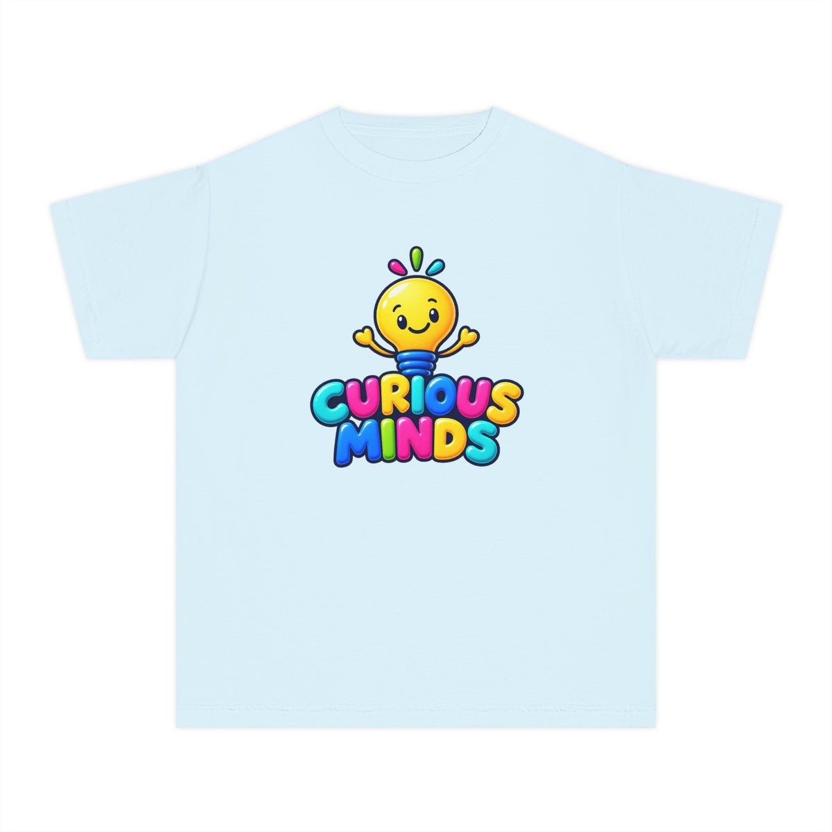 💡 Curious Minds Kids Tee Colorful Happy Character