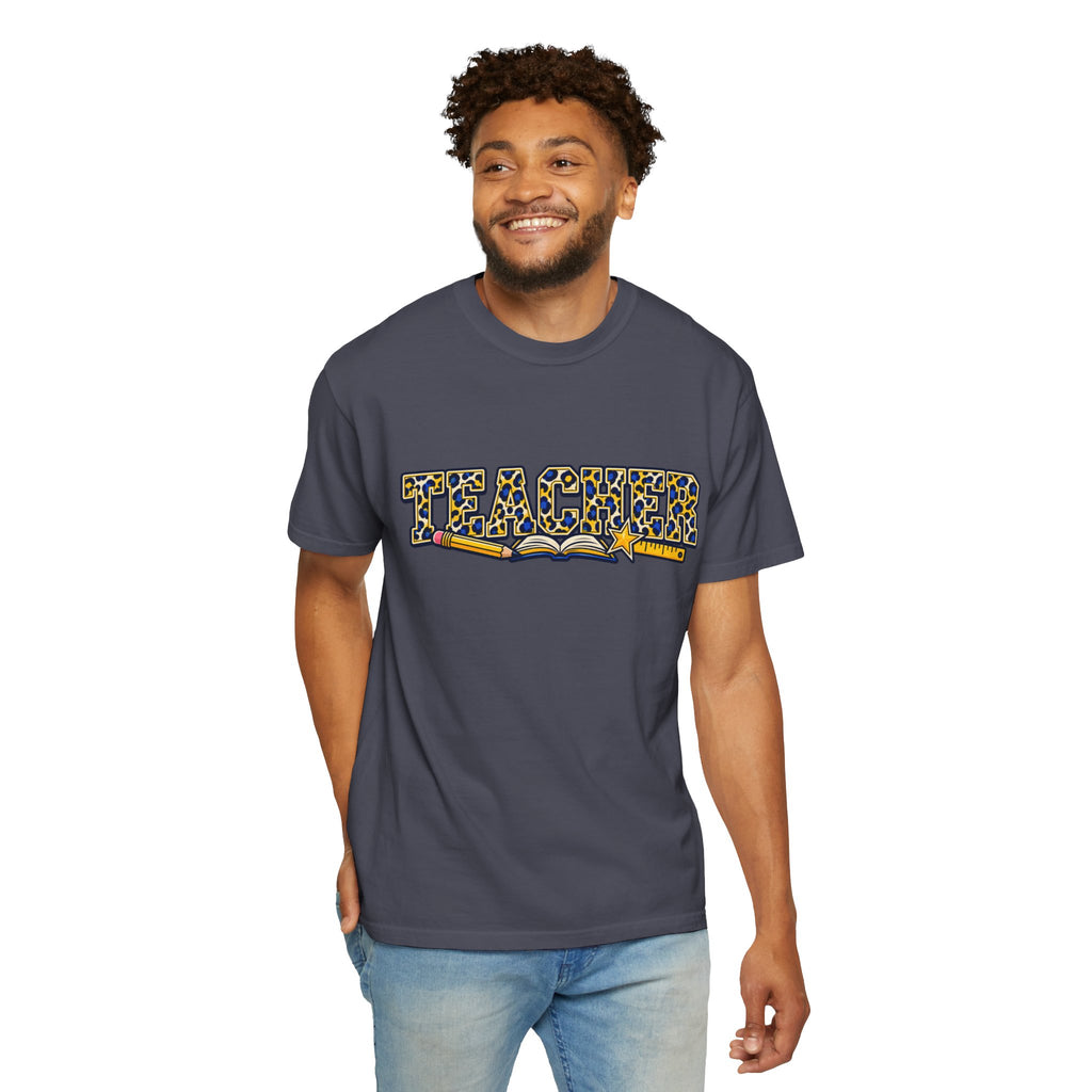 Leopard Print Teacher Comfort Colors® Heavyweight Tee 🍎✏️