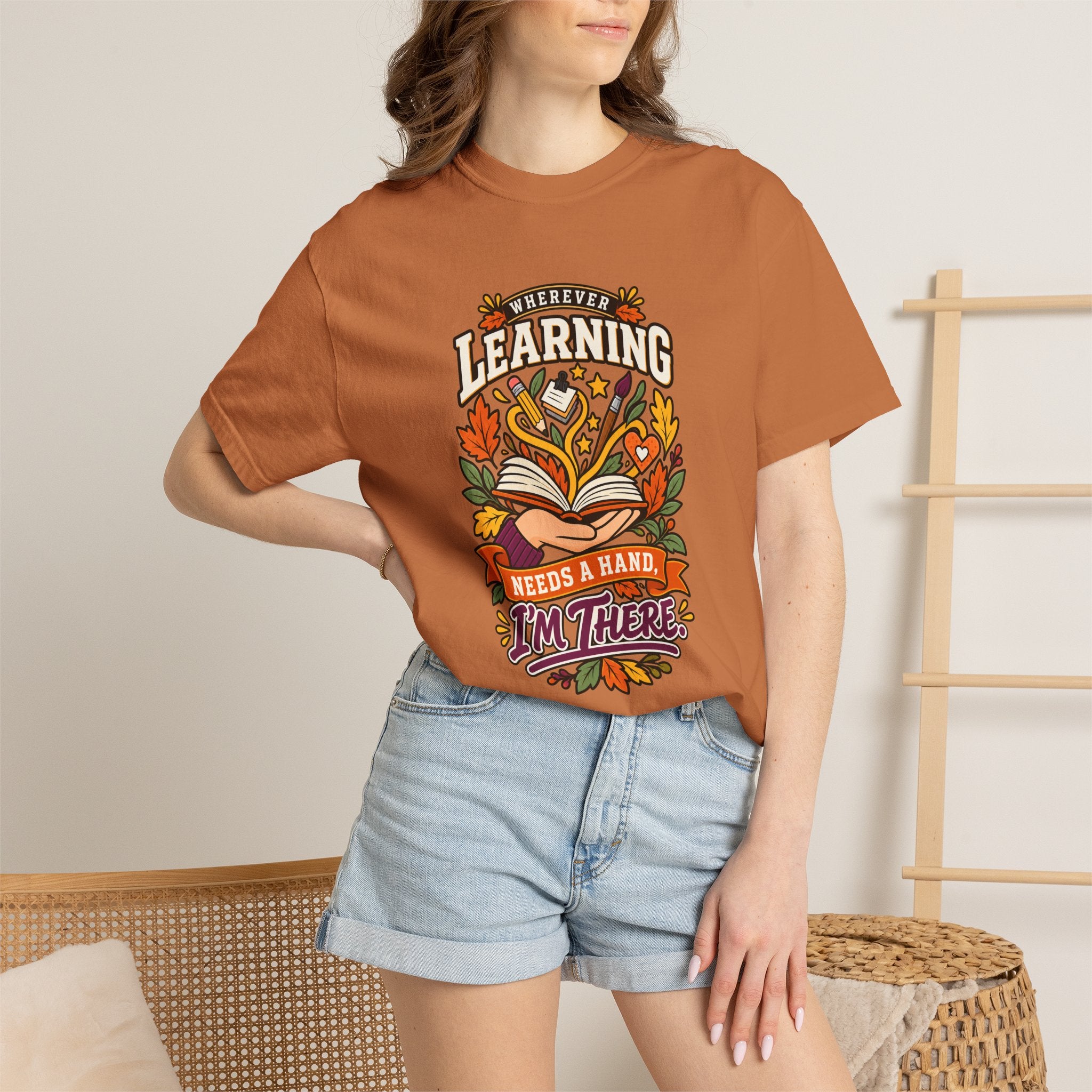 Wherever Learning Needs a Hand Teacher Heavyweight Tee 🍎📚