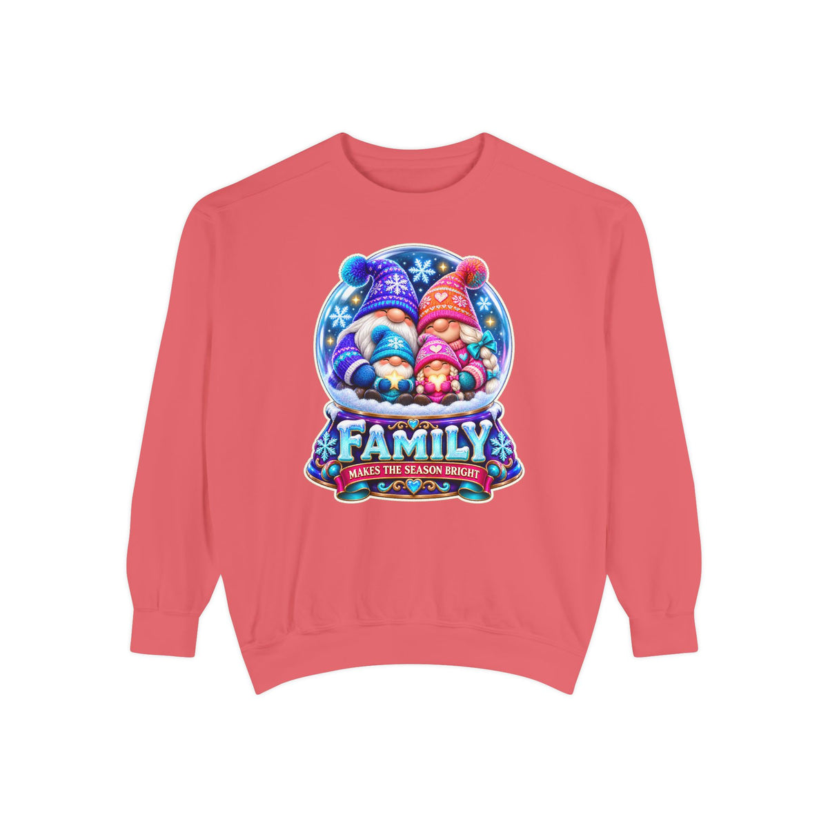 Family Gnome Christmas Sweatshirt "Family Makes the Season Bright"