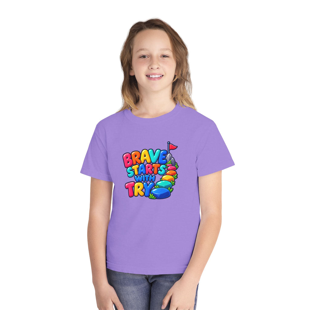🏔️ Brave Starts With Try Youth Tee
