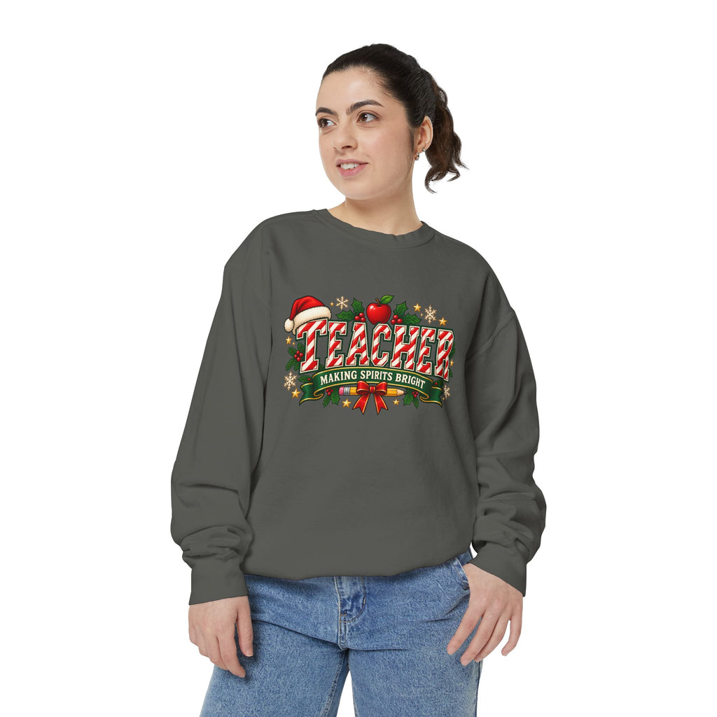 Teacher Making Spirits Bright Christmas Sweatshirt