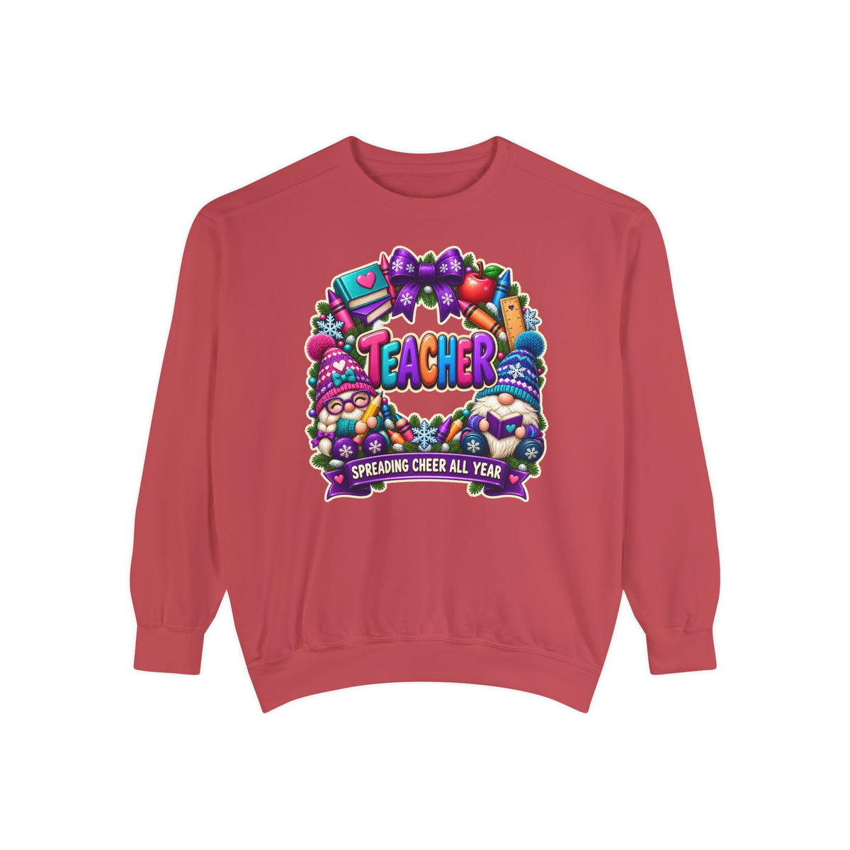 Teacher Spreading Gnomes Cheer All Year Christmas Sweatshirt