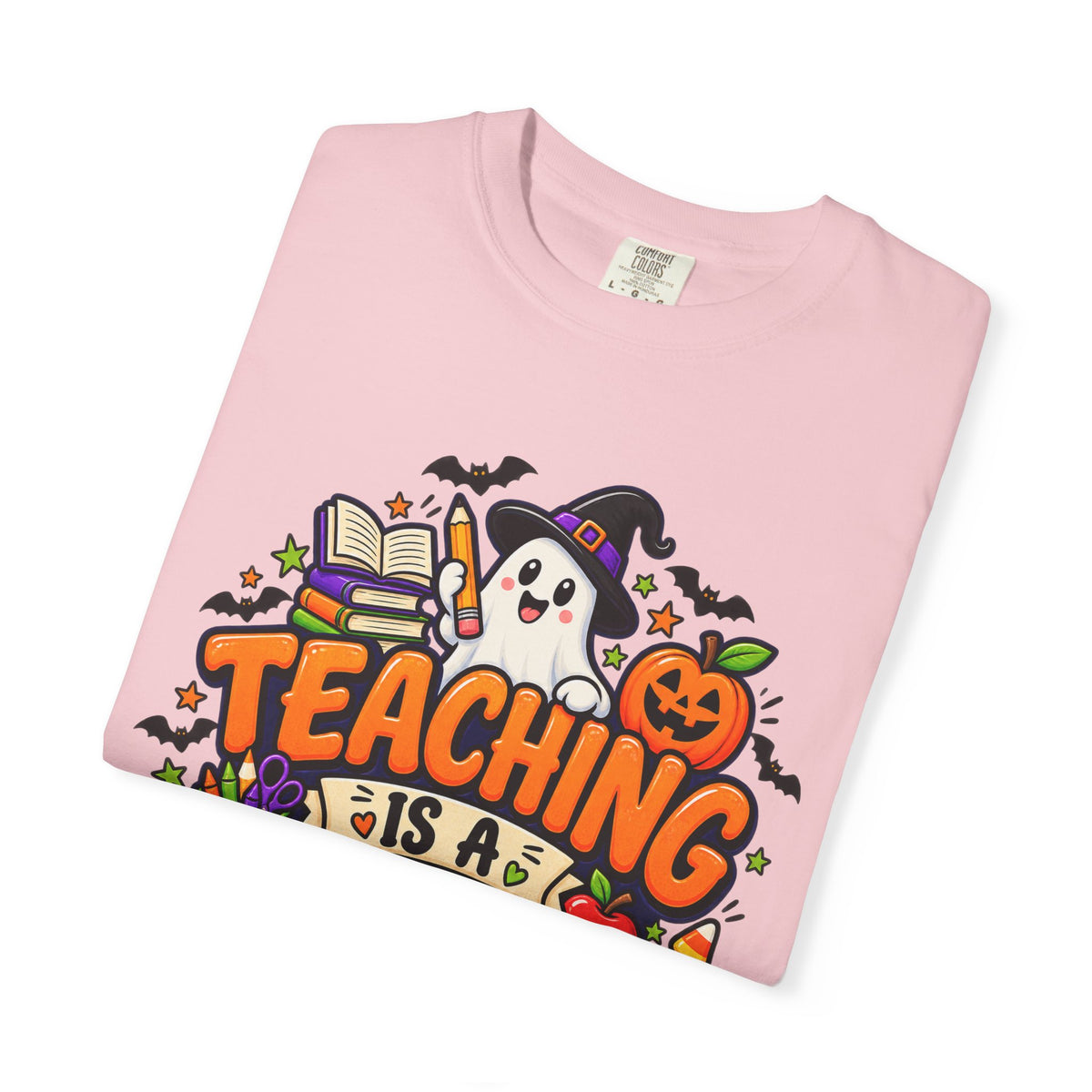 Teaching Is a Treat Halloween T-Shirt — Cute Ghost & Pumpkin Teacher Tee