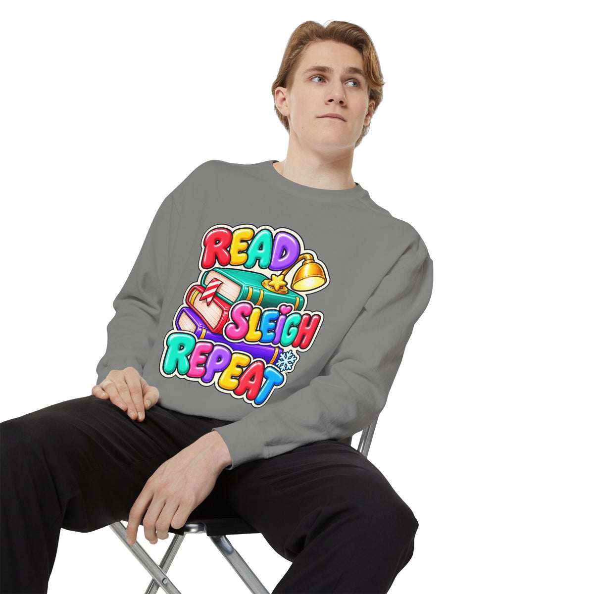 Read, Sleigh, Repeat Christmas Sweatshirt 📚🔔❄️