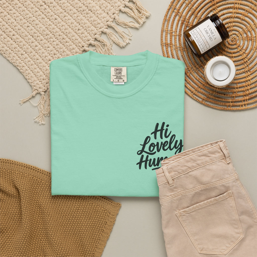 Hi Lovely Human T-Shirt – Positive Message Front & Back Adult Tee
