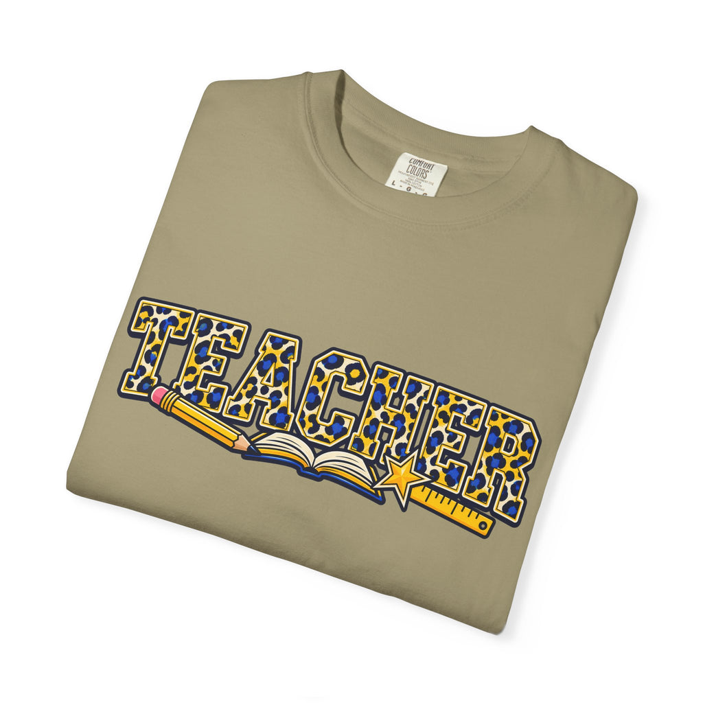 Leopard Print Teacher Comfort Colors® Heavyweight Tee 🍎✏️