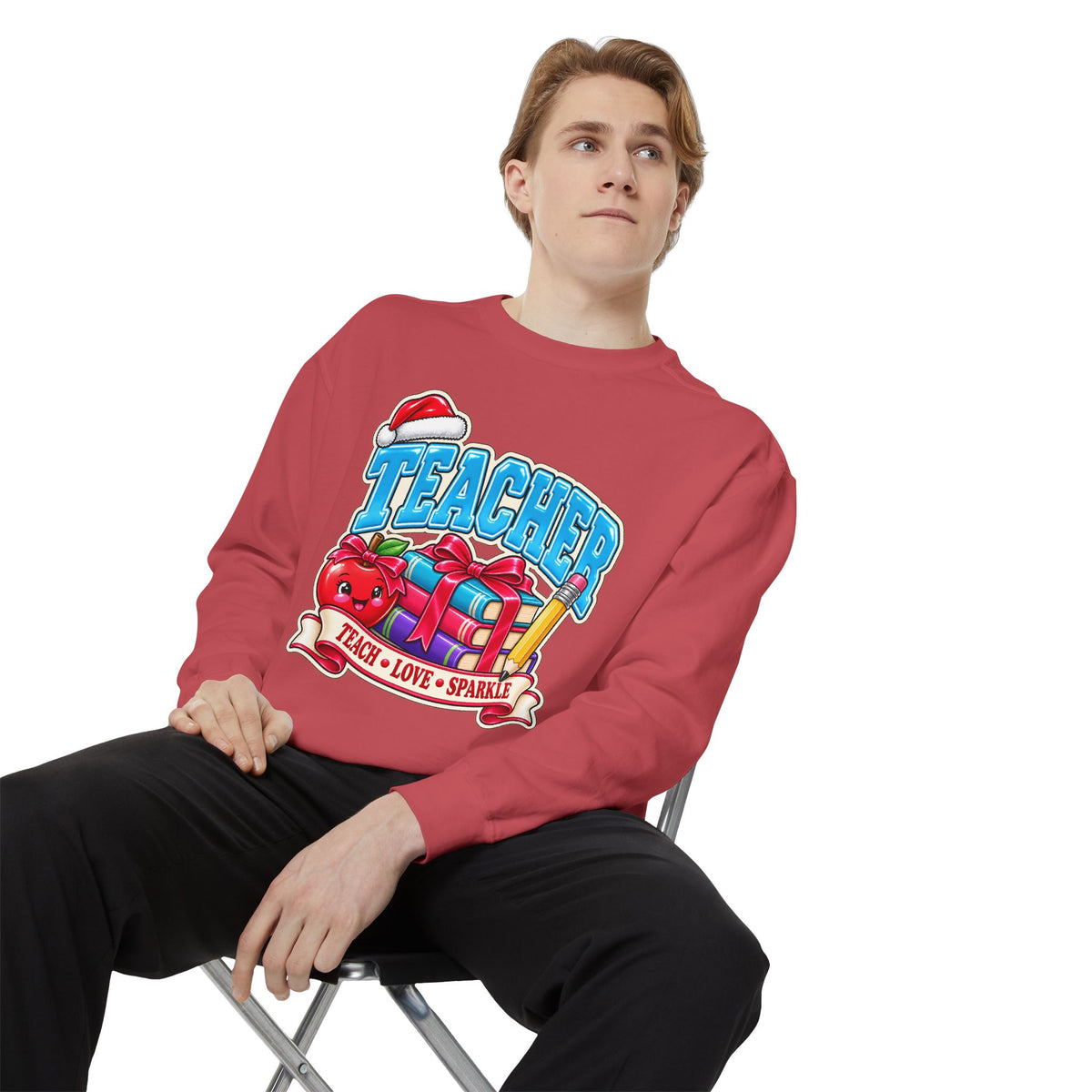 Teach • Love • Sparkle Christmas Teacher Sweatshirt