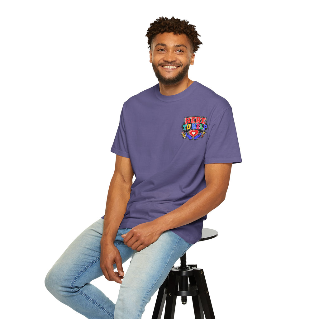 Here to Help School Support Staff Comfort Colors® Tee 🍎✏️