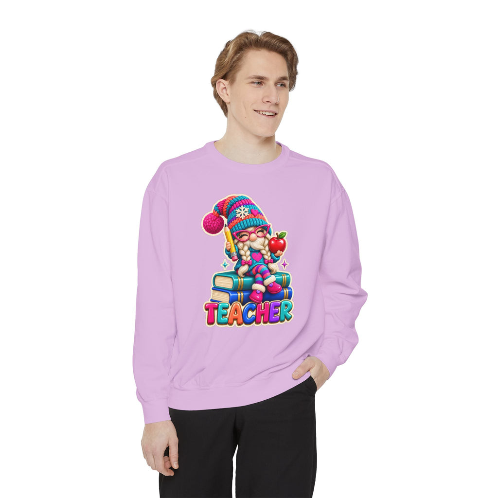 Teacher Gnome Book Lover Holiday Sweatshirt