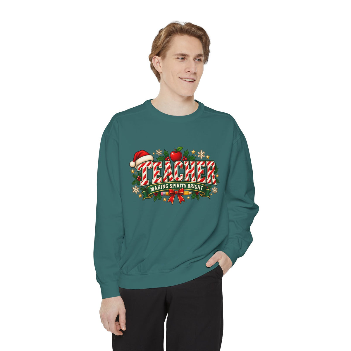 Teacher Making Spirits Bright Christmas Sweatshirt