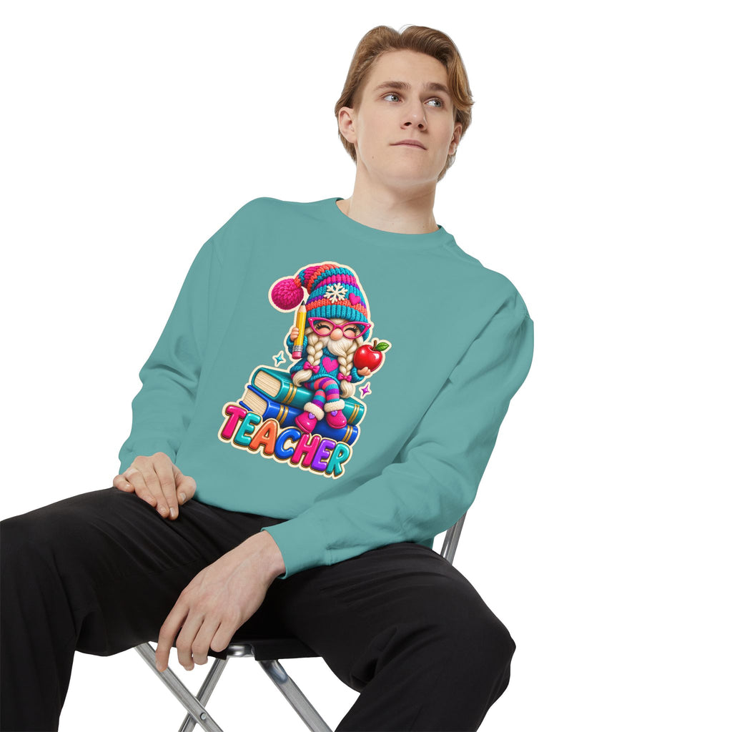 Teacher Gnome Book Lover Holiday Sweatshirt