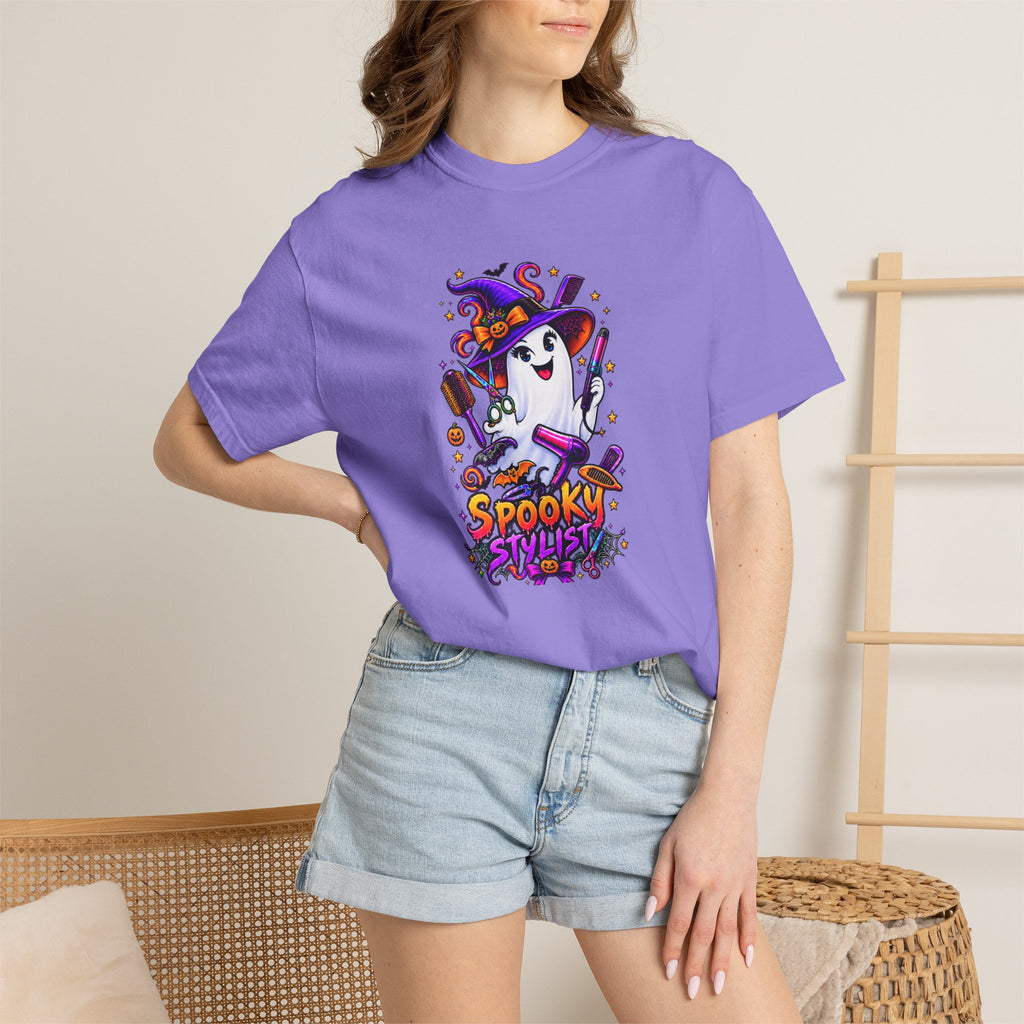 Spooky Stylist Halloween Tee – Adult Unisex Beauty Salon Party Shirt