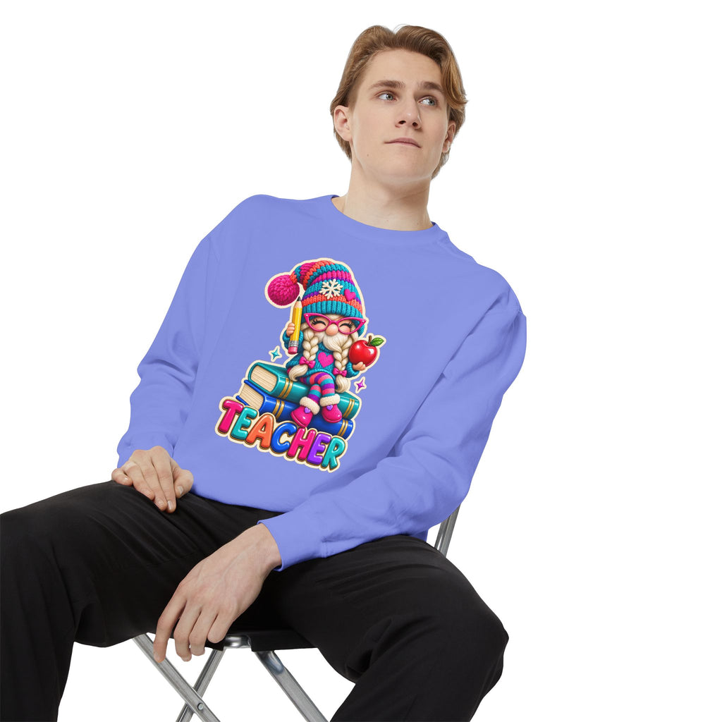 Teacher Gnome Book Lover Holiday Sweatshirt