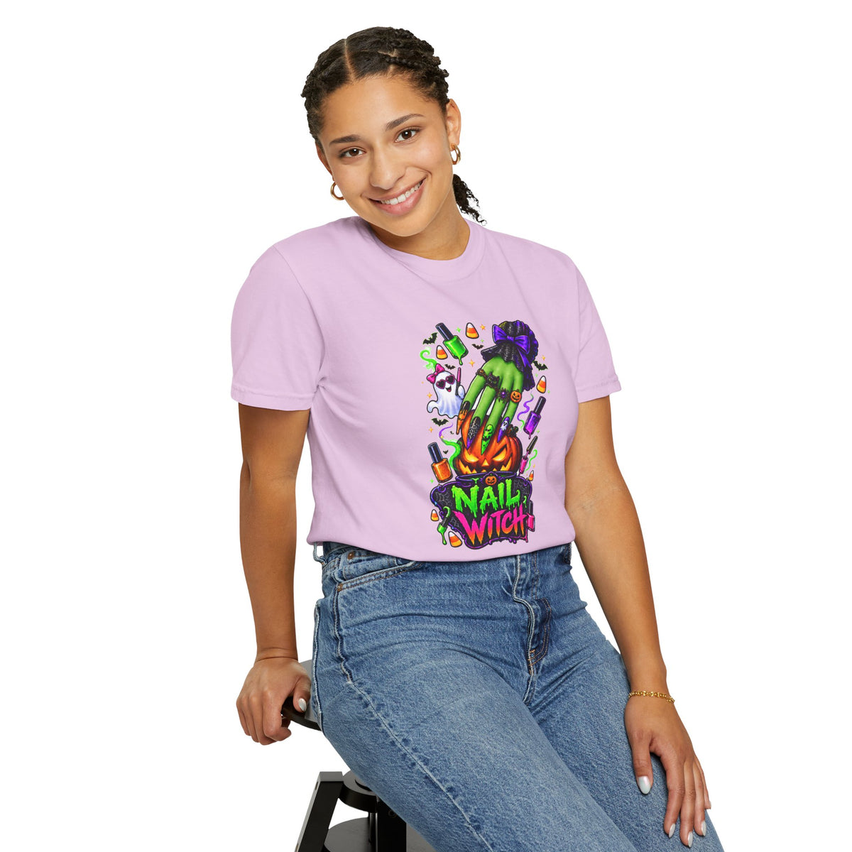 Nail Witch Halloween Tee – Adult Unisex Nail Tech & Beauty Salon Shirt