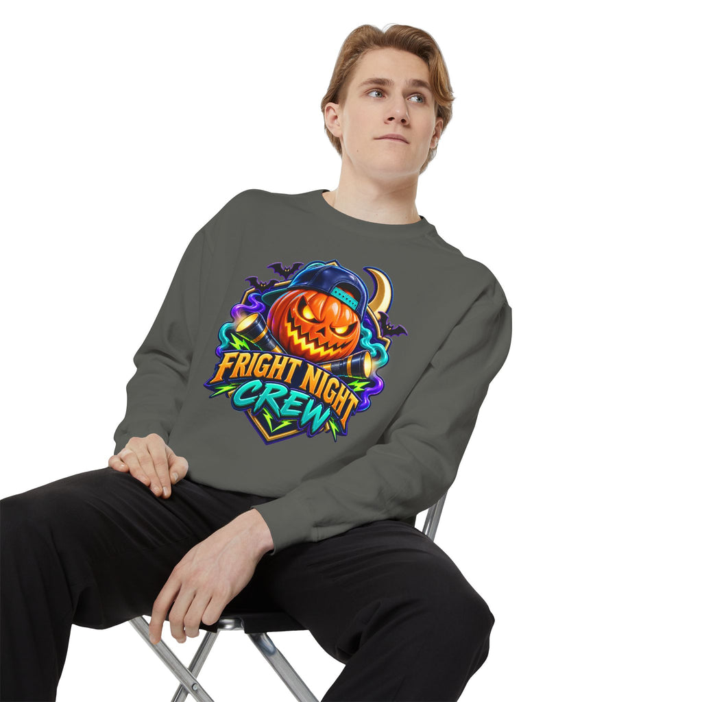 Fright Night Crew Halloween Sweatshirt 🎃 | Pumpkin Halloween Pullover