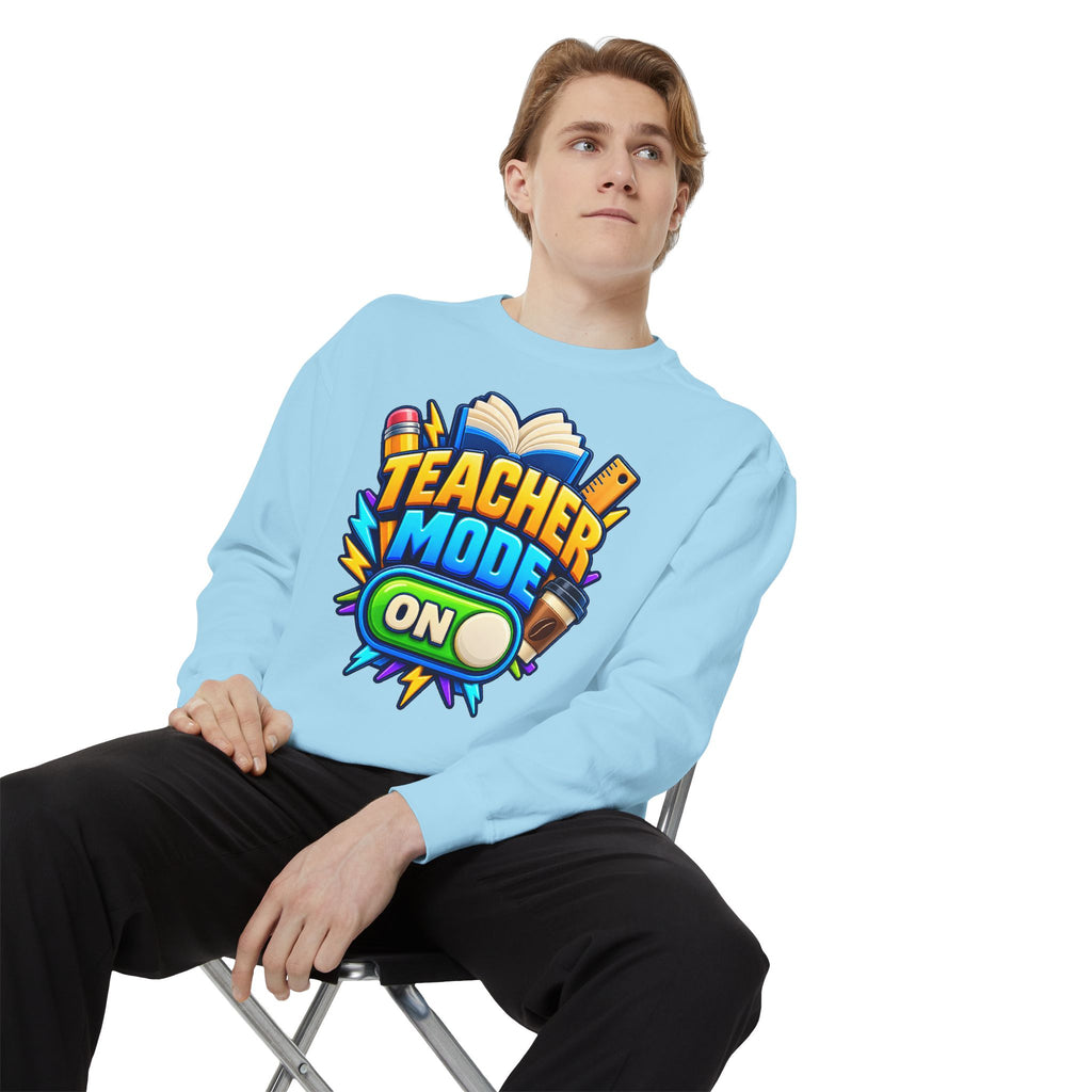 Teacher Mode On Sweatshirt 📚☕ | Funny Teacher Crewneck