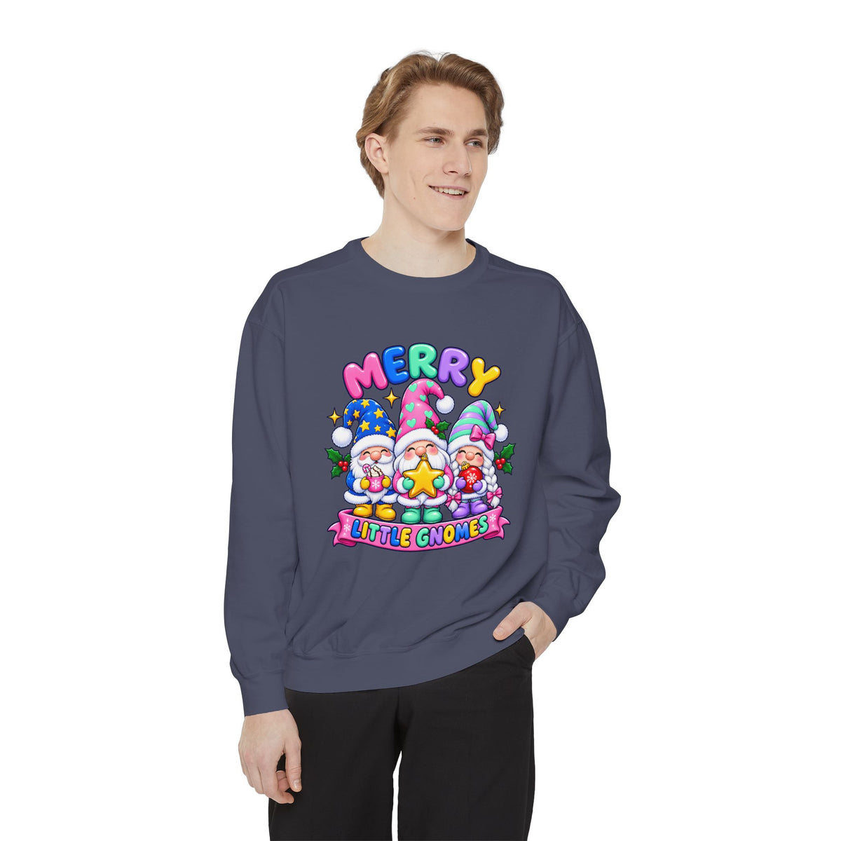 Merry Little Gnomes Sweatshirt Cute Christmas Holiday Crewneck