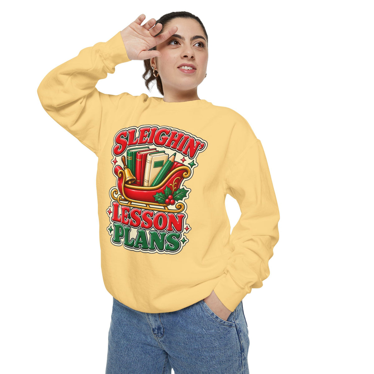 Sleighin’ Lesson Plans Christmas Teacher Sweatshirt