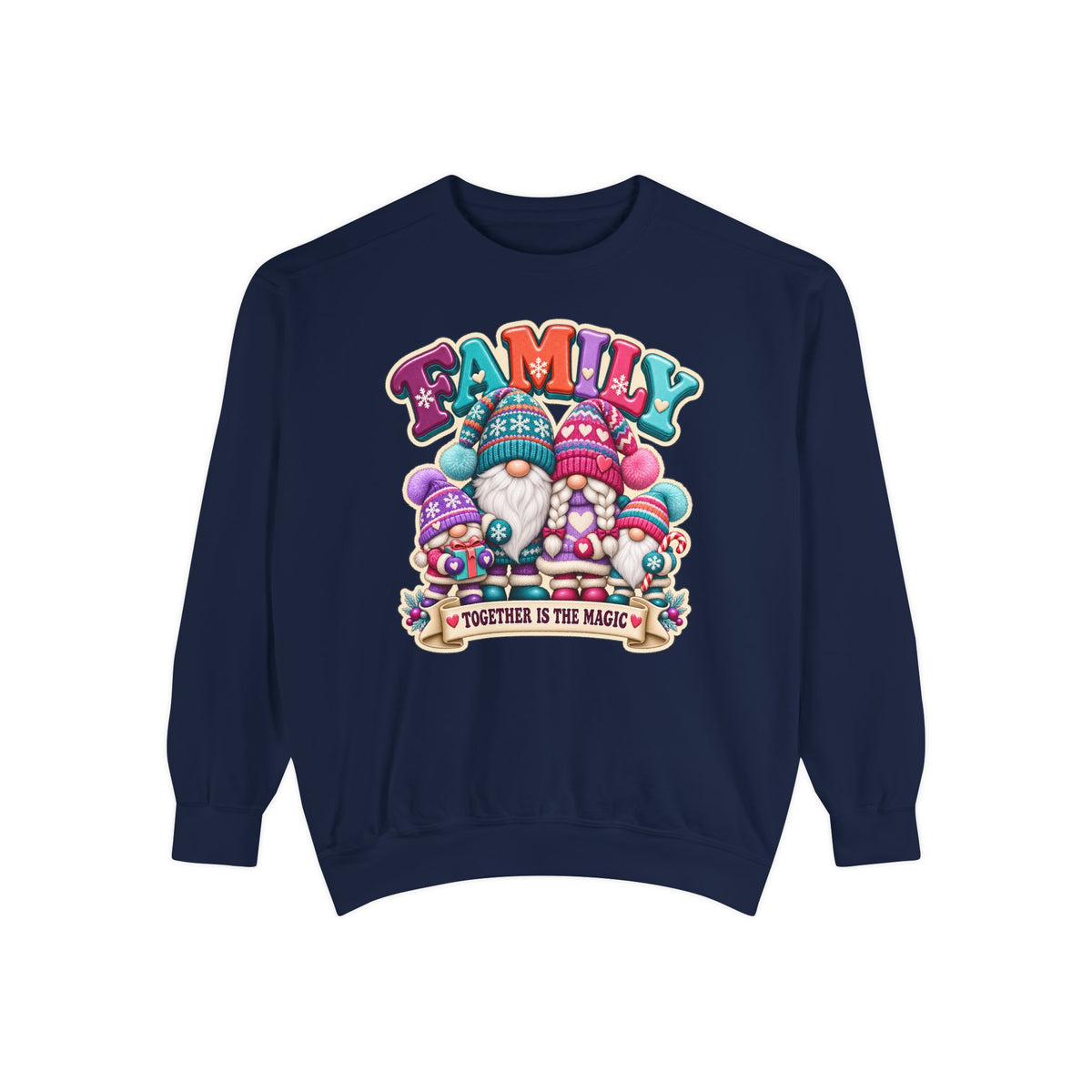 Family Gnomes "Together Is The Magic" Cozy Christmas Sweatshirt