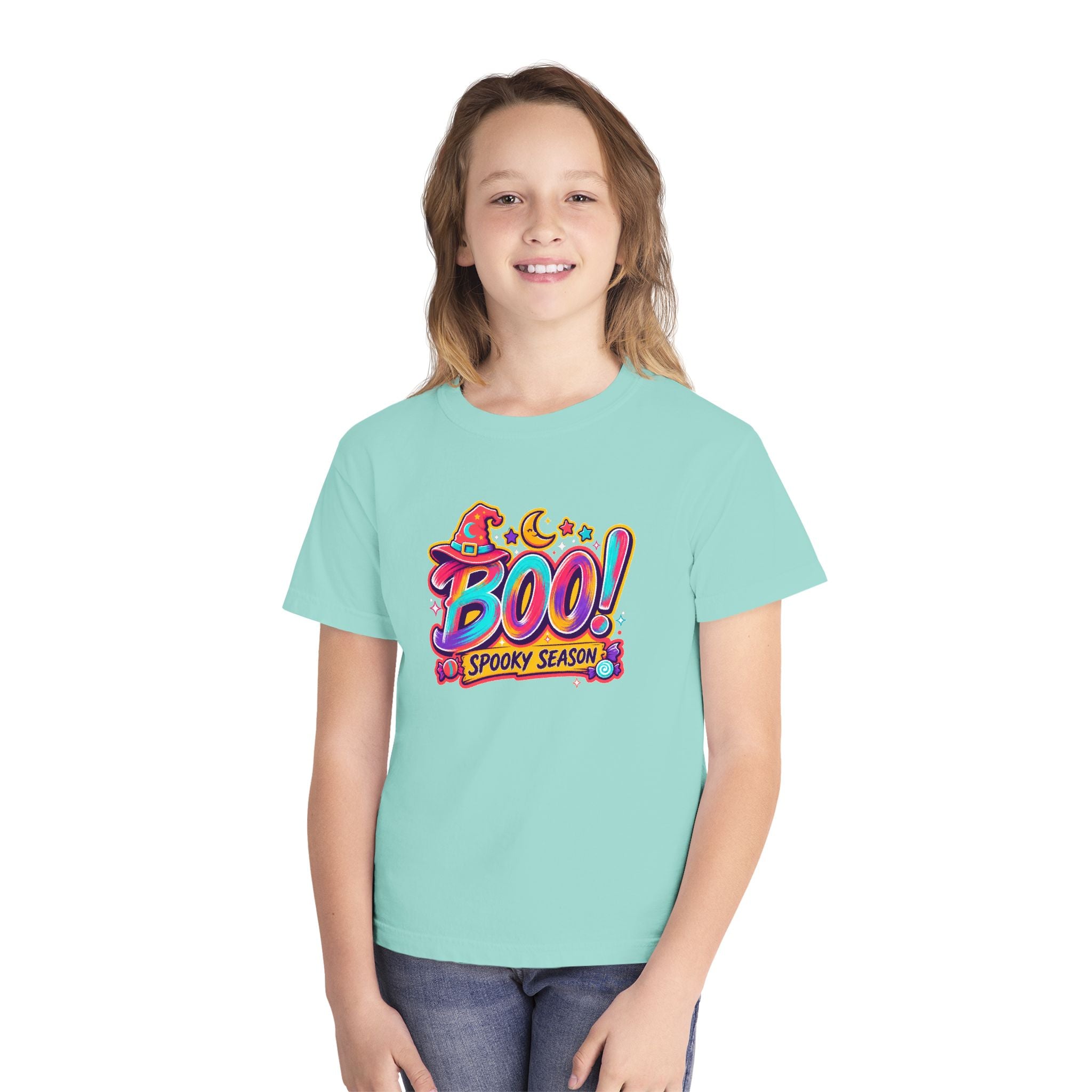 🎃 BOO! Spooky Season Youth Retro Tee ✨