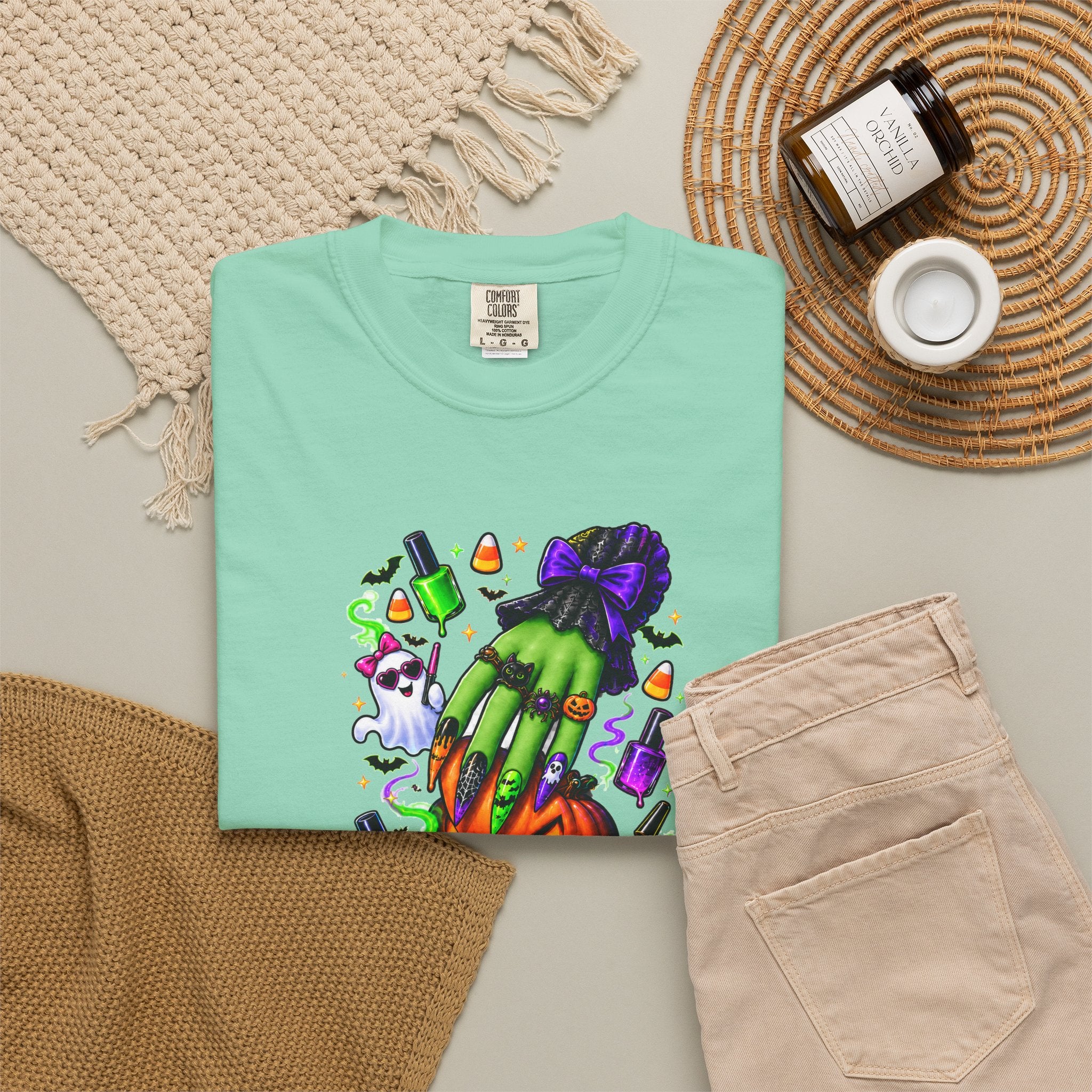 Nail Witch Halloween Tee – Adult Unisex Nail Tech & Beauty Salon Shirt