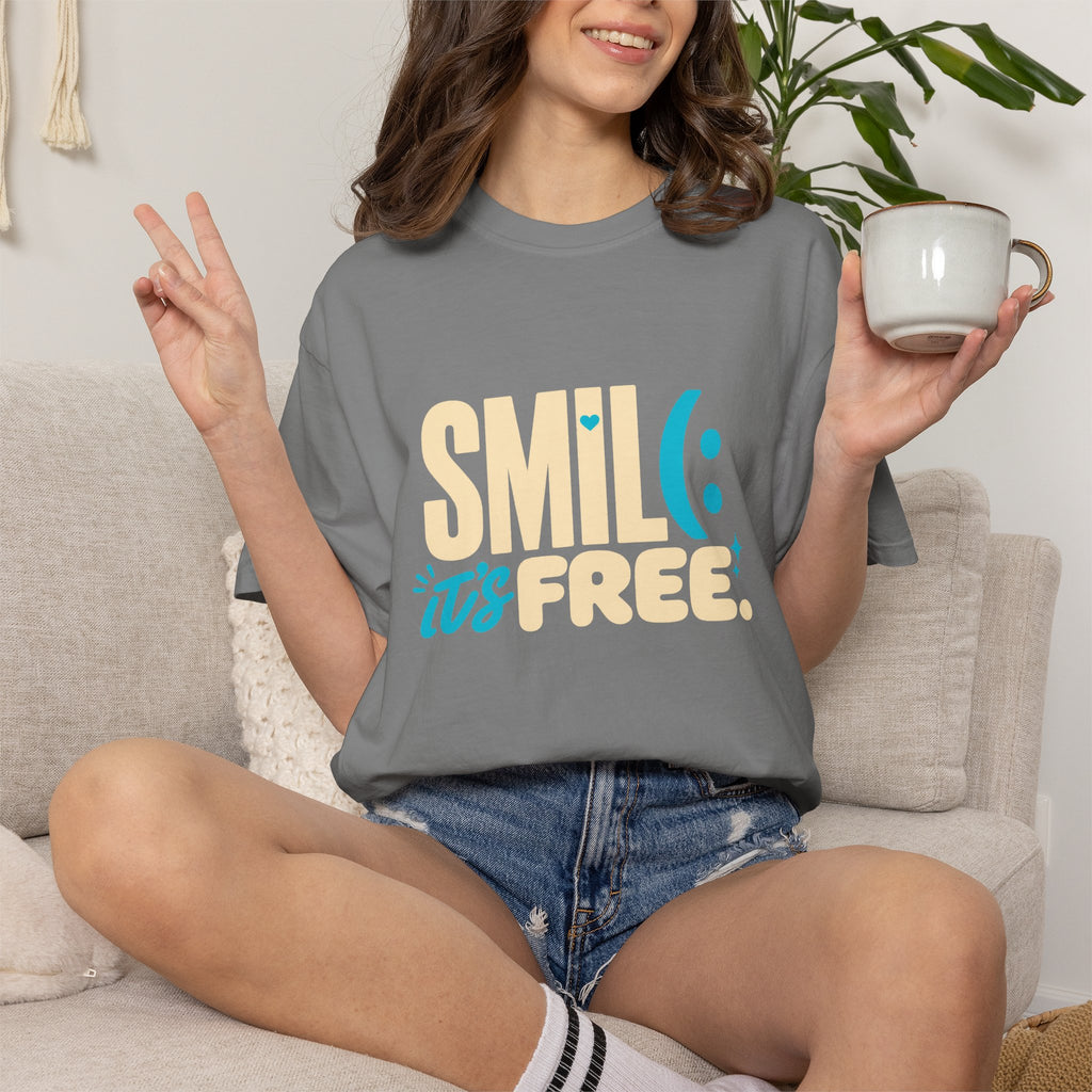 SMIL(: It’s Free Garment-Dyed Graphic Tee