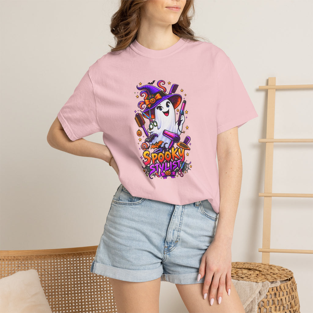 Spooky Stylist Halloween Tee – Adult Unisex Beauty Salon Party Shirt